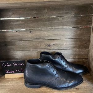 Mens Cole Haan Holland Grand OS Black Leather Ankle Chukka Boots Size 11.5 M GUC